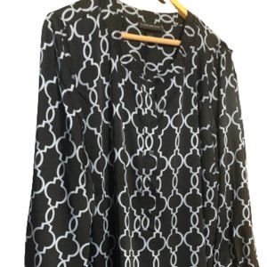 Lane Bryant Long-sleeved Geometric Blouse 22/24